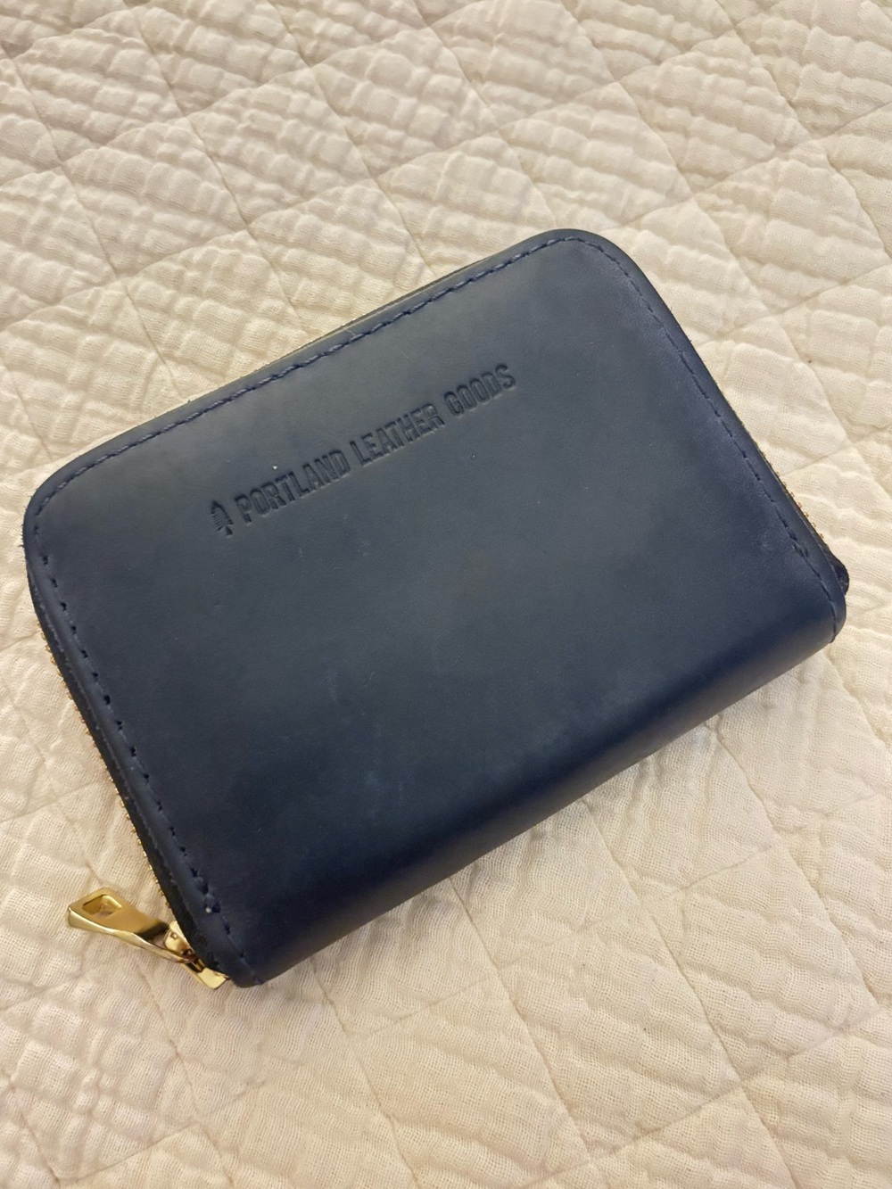 PORTLAND LEATHER ALMOST PERFECT DARK NAVY ZIP AROUND WALLET - Picture 9 of 9